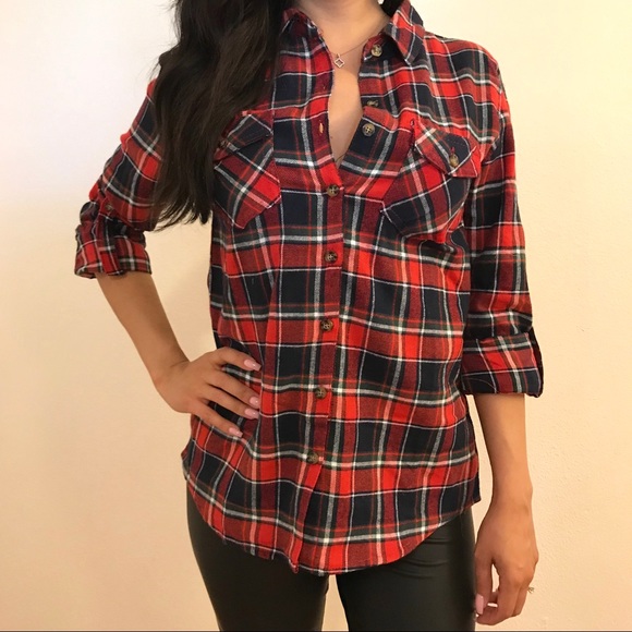 Tops - •LAST 1• Jessie Plaid Button Up Flannel Shirt